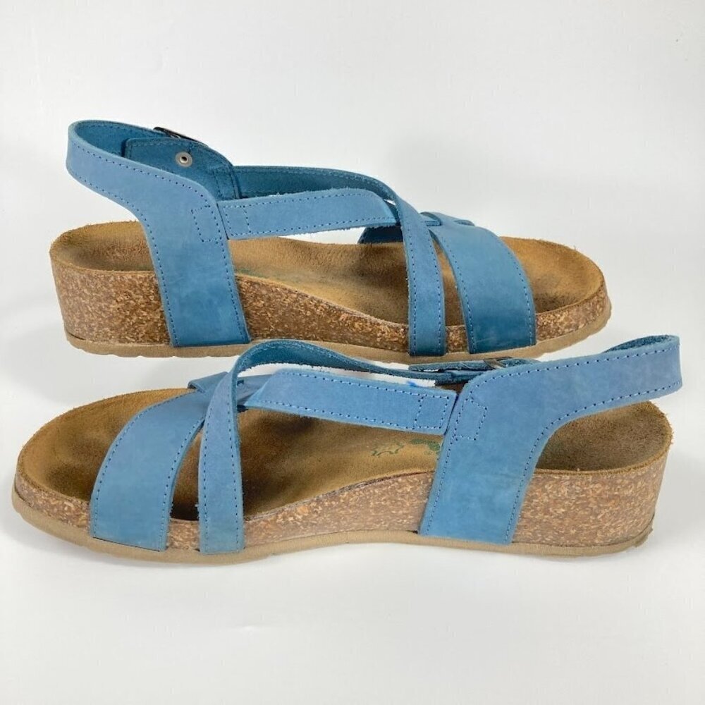 BioNatura Italian Leather Anatomic Cork Heel Sandals 9 1/2